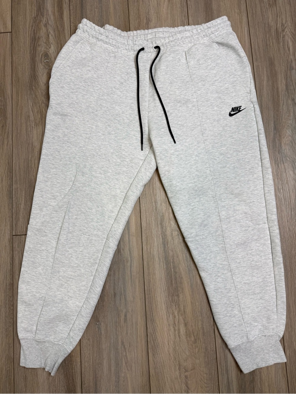 Nike Light Gray jogger Sweatpants with Black Drawstring